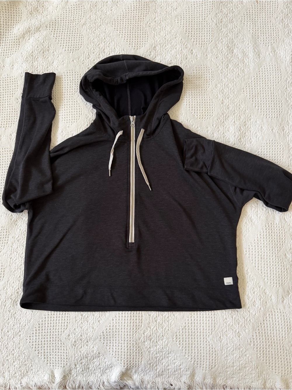 Vuori Black Half-Zip Hooded Pullover